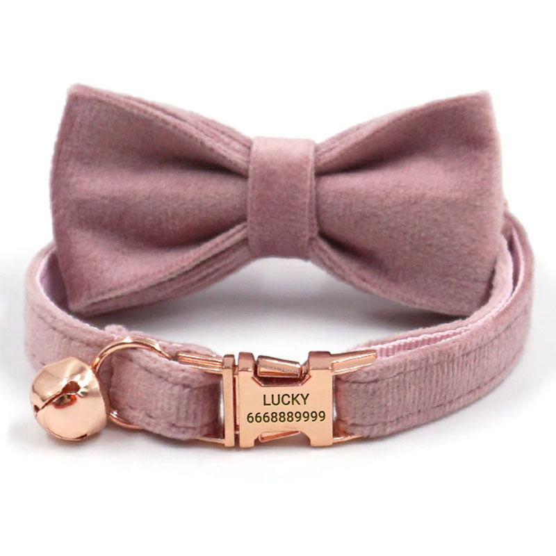 Velvet Adjustable Cat Collar with Metal Rose Gold Buckle and Bell, Red –  SPRING NOTION