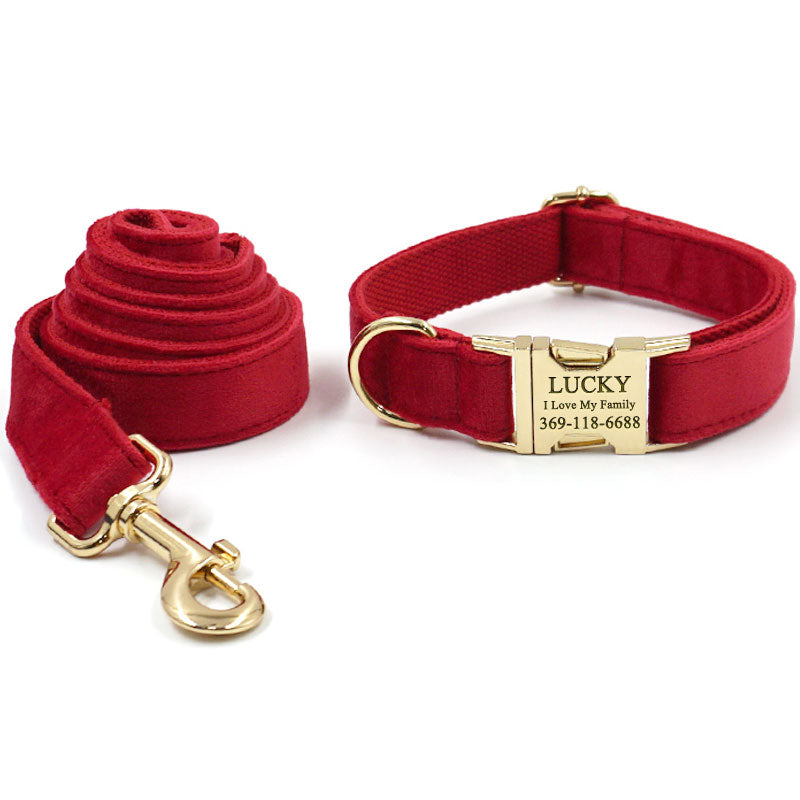 PETDURO Personalized Cat Collar Bright Gold Buckle Cute Red Velvet